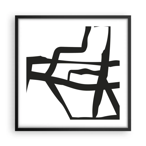Plakát v černém rámu - Černobílá konstrukce - 50x50 cm