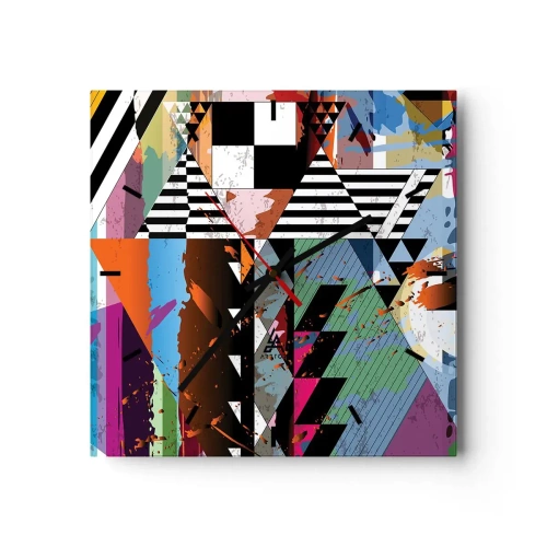 Nástěnné hodiny - Geometricky a organicky - 30x30 cm