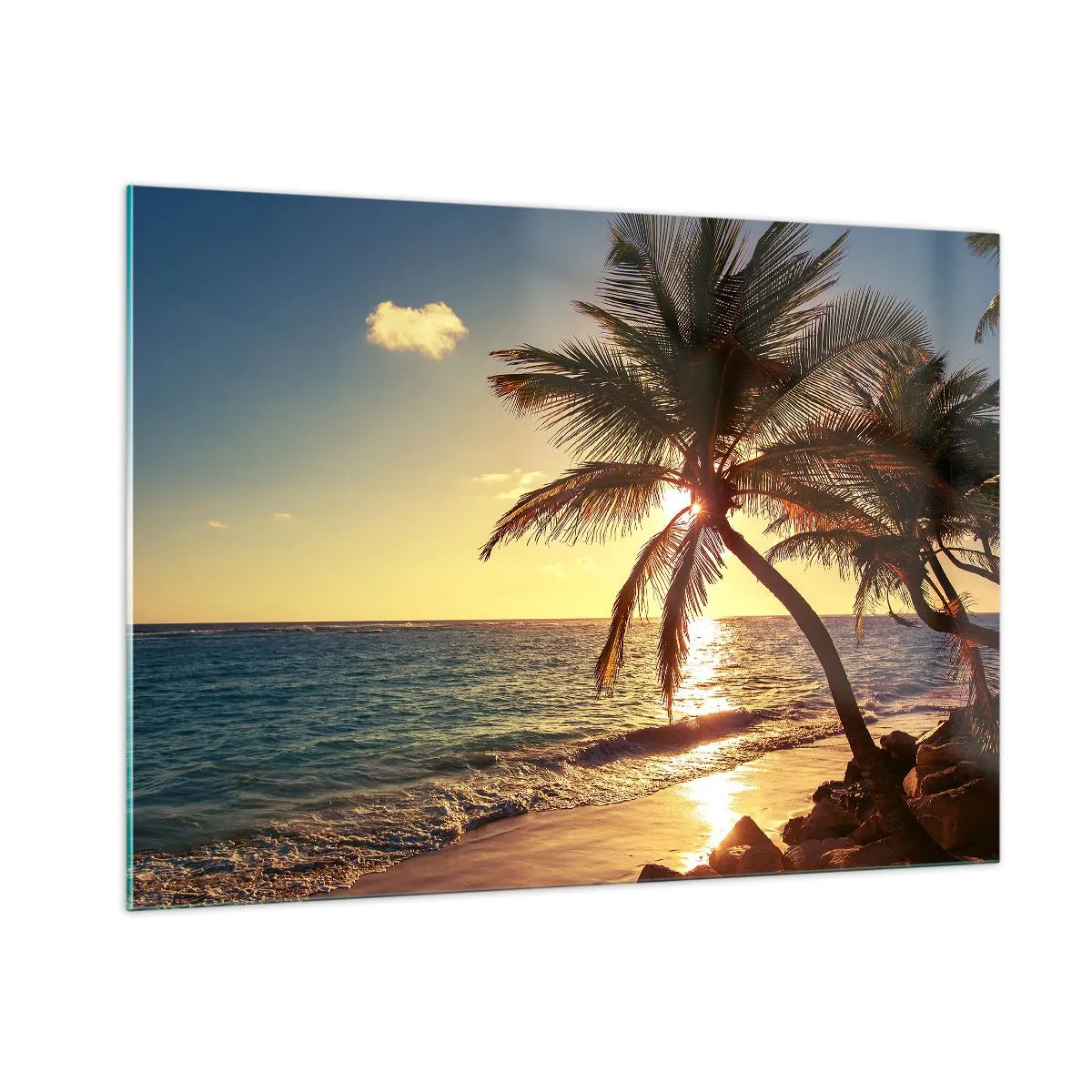 Obraz na skle - Léto pod palmami - 100x70 cm