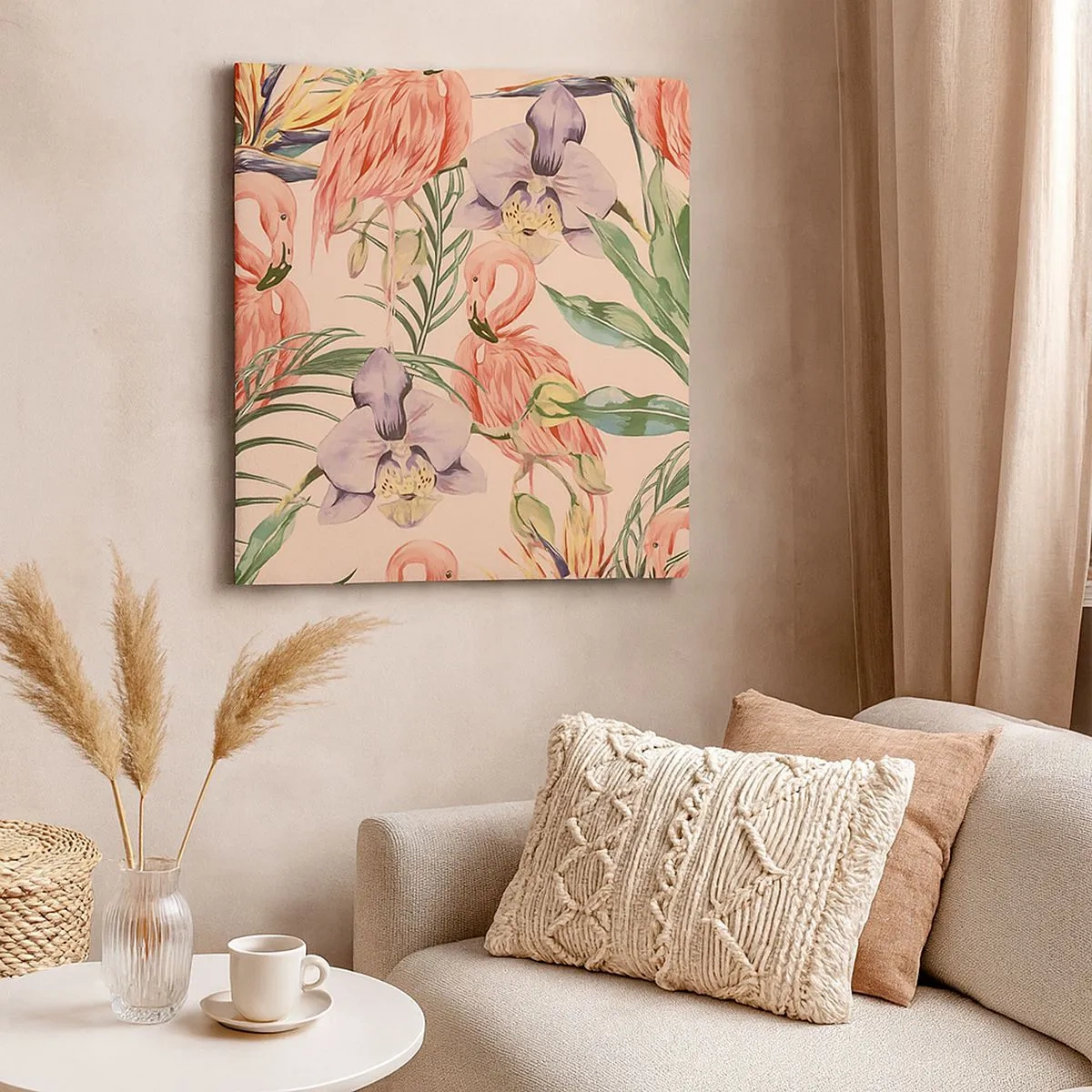 Obraz na plátně - Růžový balet v květech - 30x30 cm