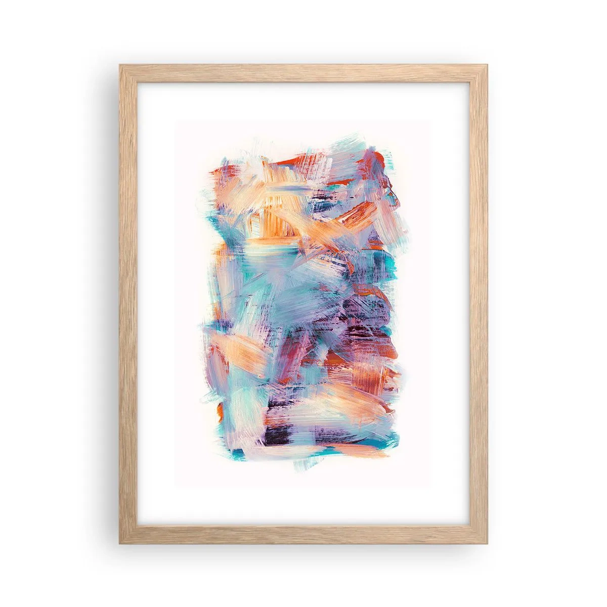 Plakát v rámu světlý dub - Barevný nepořádek - 30x40 cm