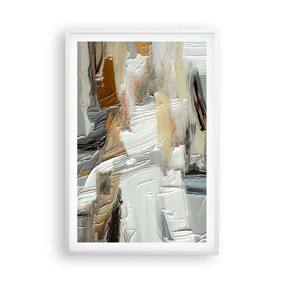 Plakát v bílém rámu - Barevné nahromadění - 61x91 cm