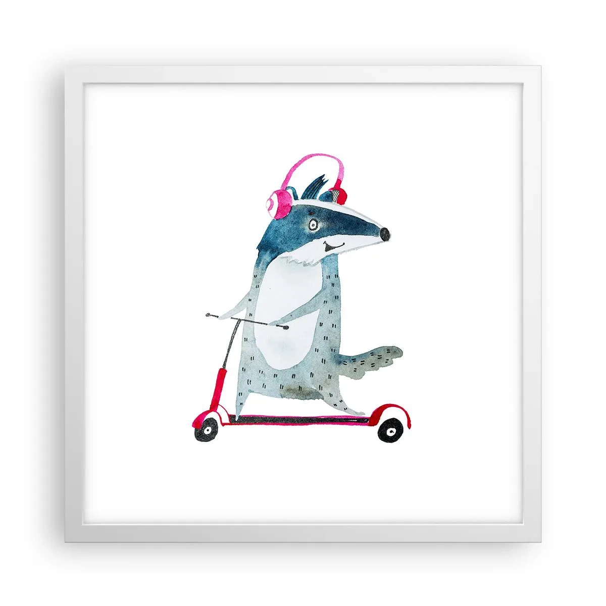 Plakát v bílém rámu - Jezevčí radosti - 40x40 cm