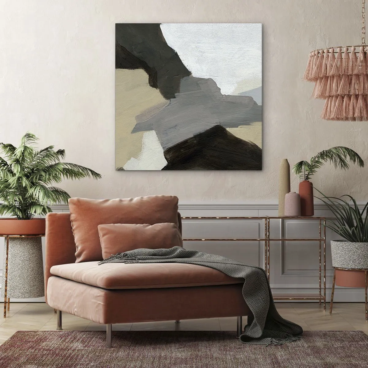 Obraz na plátně - Abstrakce: křižovatka šedi - 60x60 cm