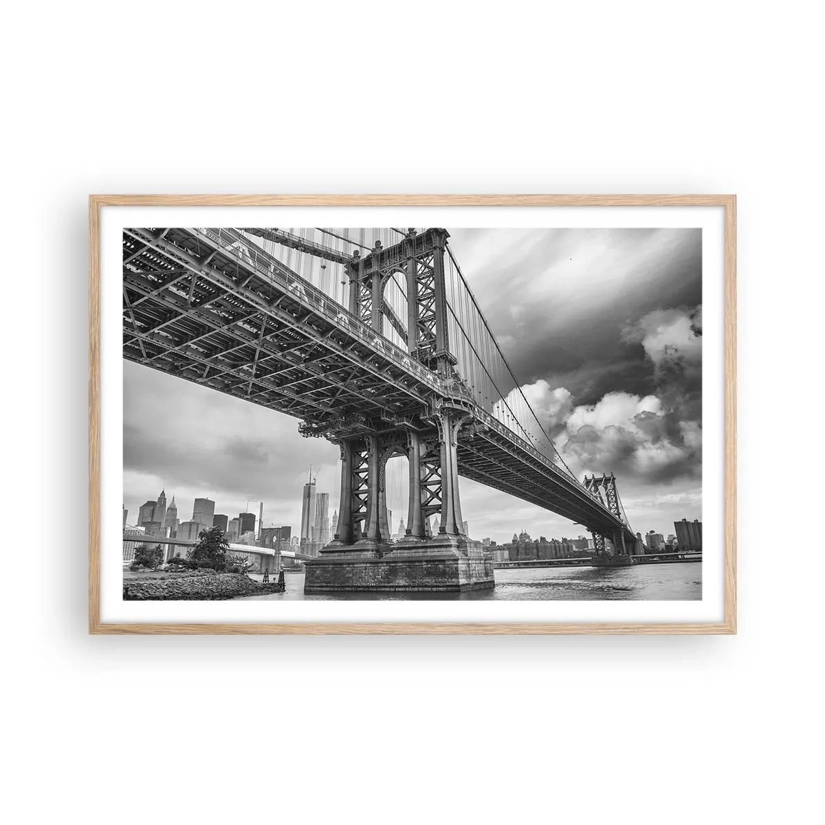 Plakát v rámu světlý dub - Do srdce města - 91x61 cm