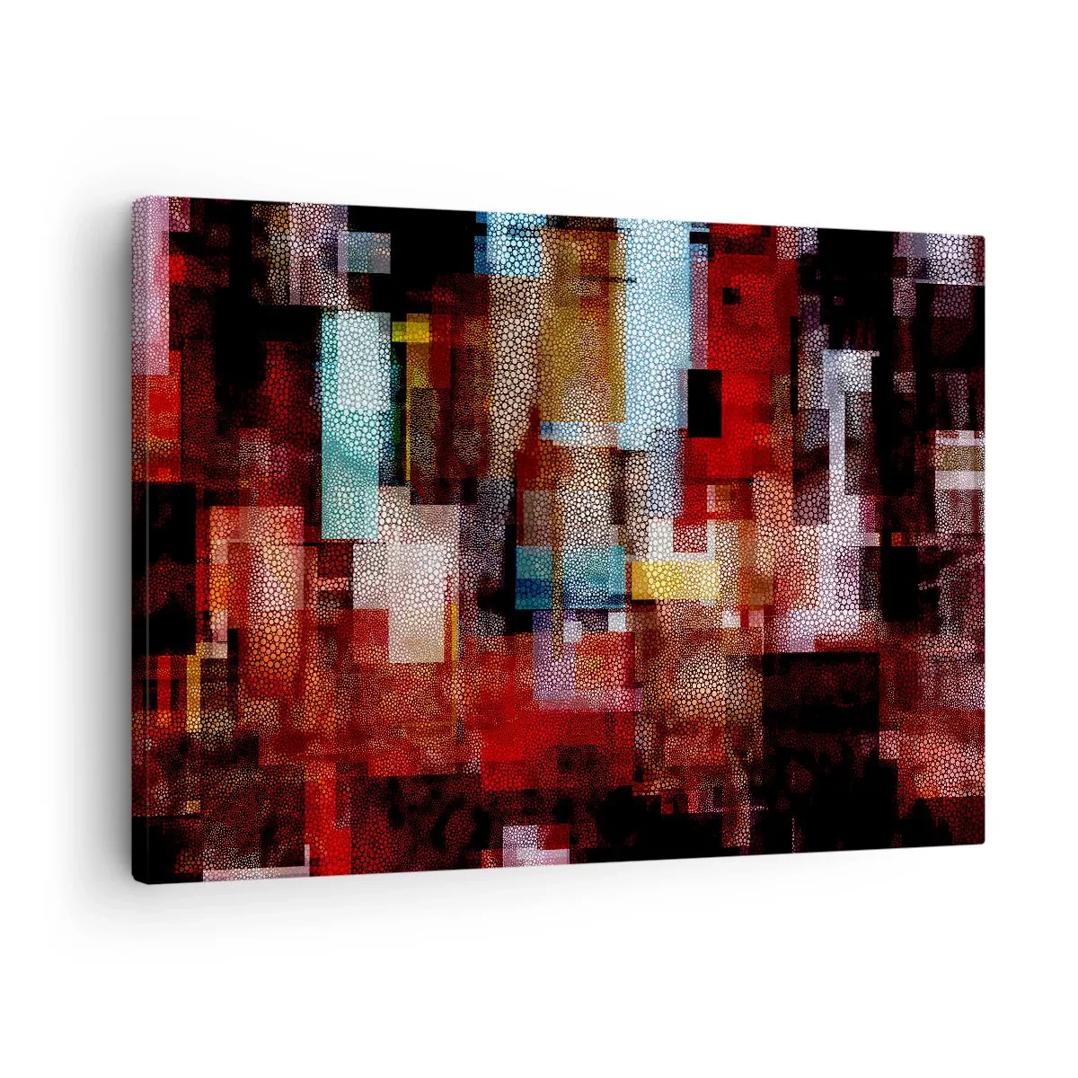 Obraz na plátně - Geometrická abstrakce v intenzivních odstínech červené - 70x50cm - Chaos a zmatek - Moderní nástěnná dekorace do obývacího pokoje a ložnice ARTTOR