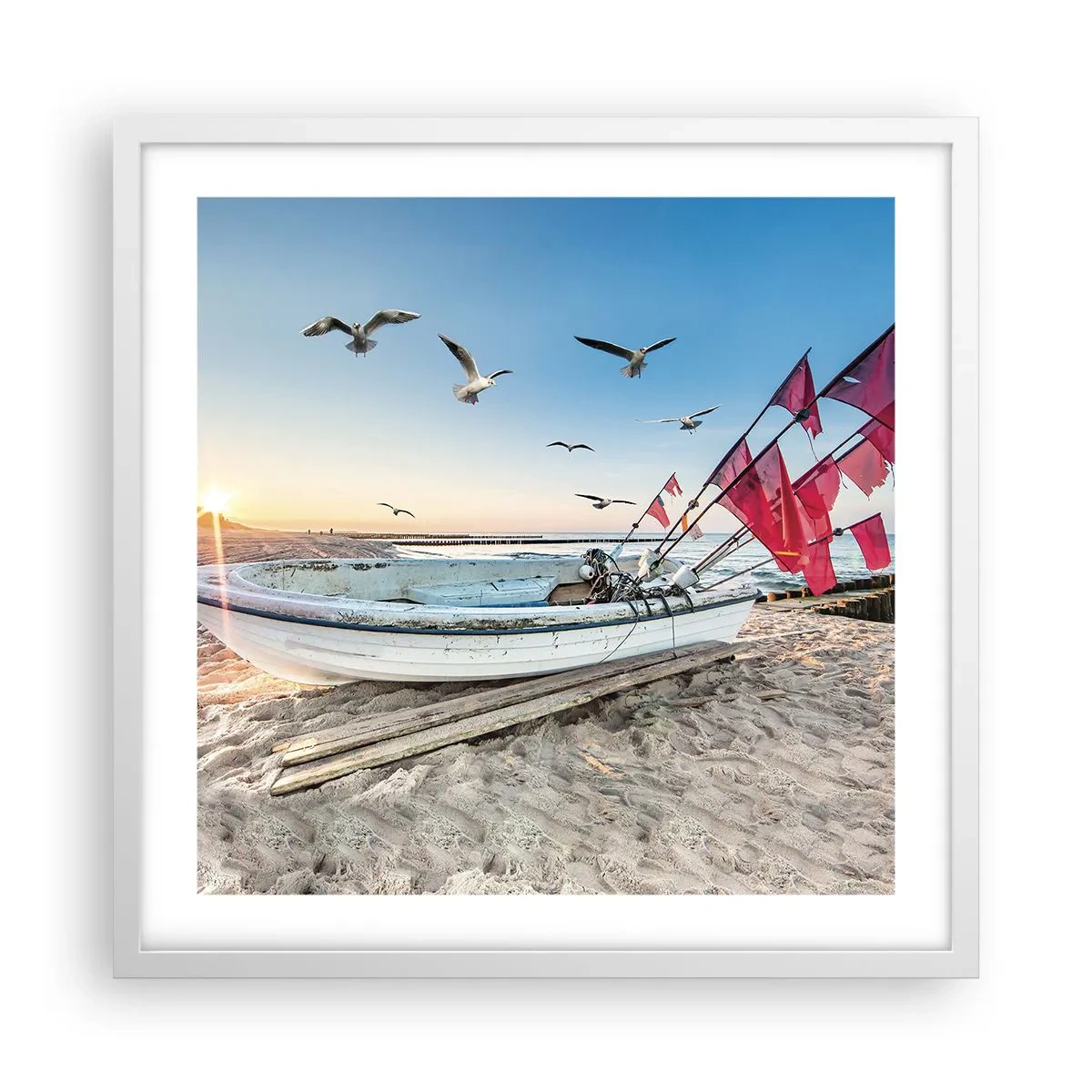 Plakát v bílém rámu - Zasloužená přestávka - 50x50 cm