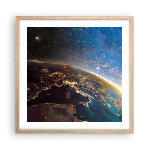 Plakát v rámu světlý dub - Podívejme se na sebe s odstupem - 50x50 cm