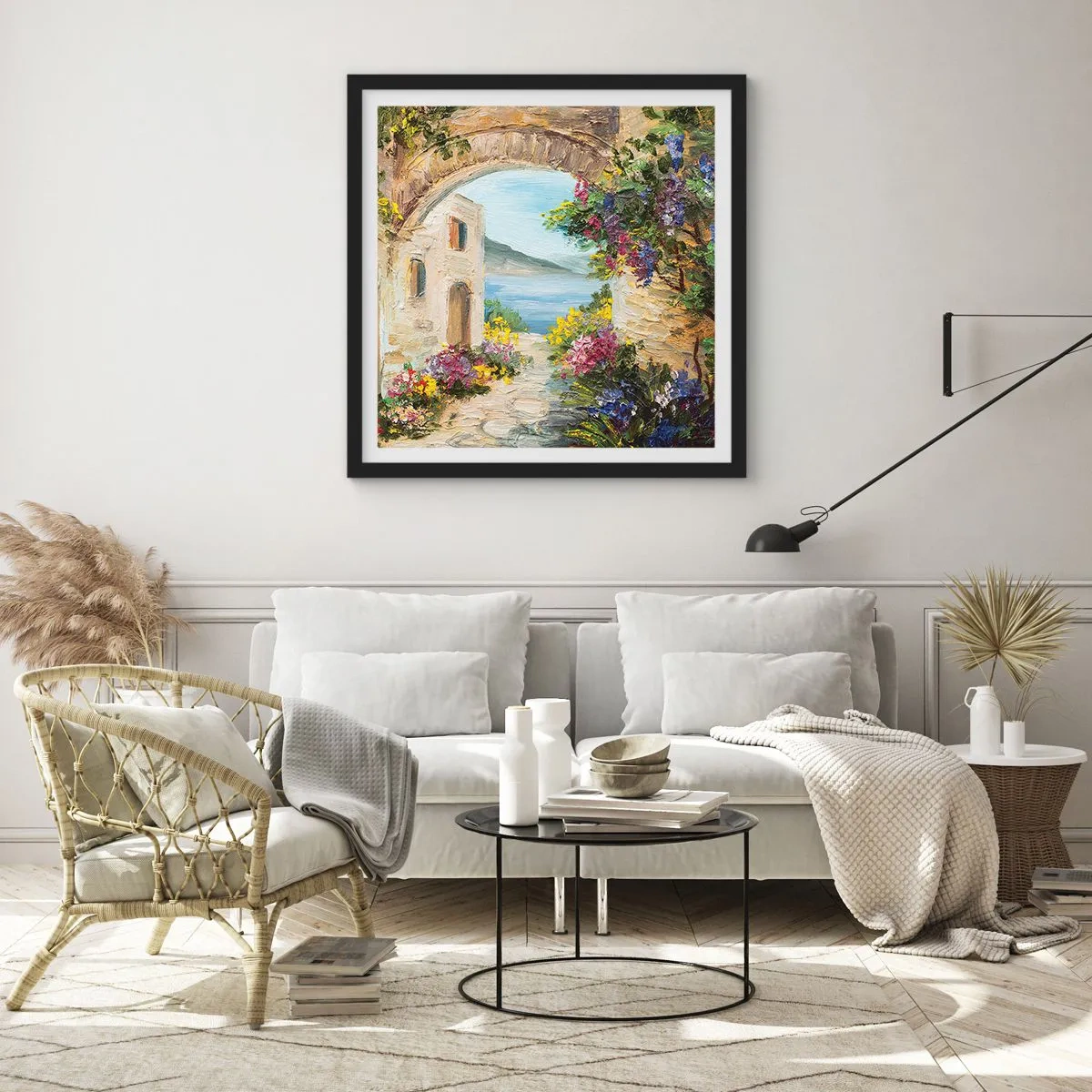 Plakát v černém rámu - Půvab pobřežní krajiny - 50x50 cm