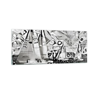 Obraz na skle - Mezi vlnami - 100x40 cm