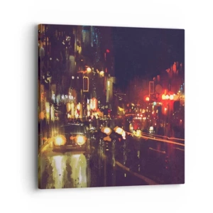 Obraz na plátně - Ponořená do světel noci - 40x40 cm