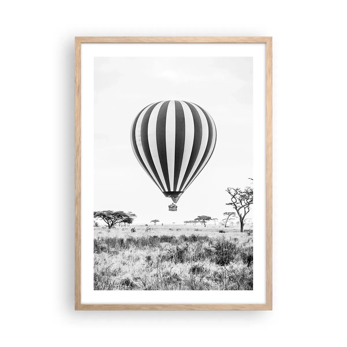 Plakát v rámu světlý dub - Nad savanou - 50x70 cm