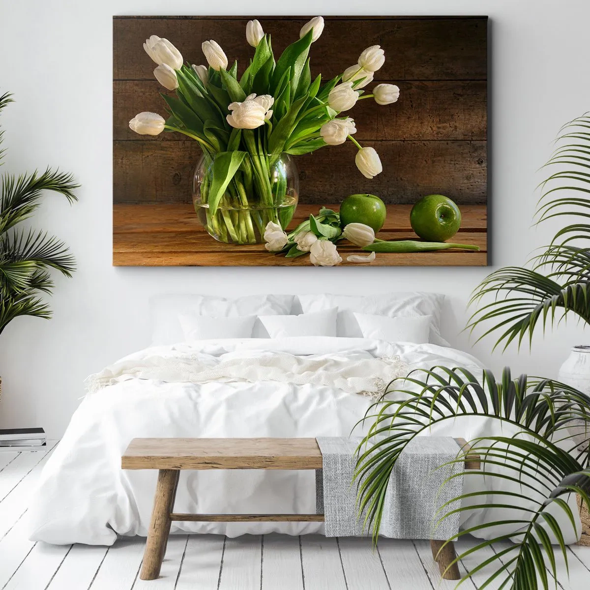 Obraz na plátně - Šťavnaté a čerstvé v zelené a bílé - 70x50 cm