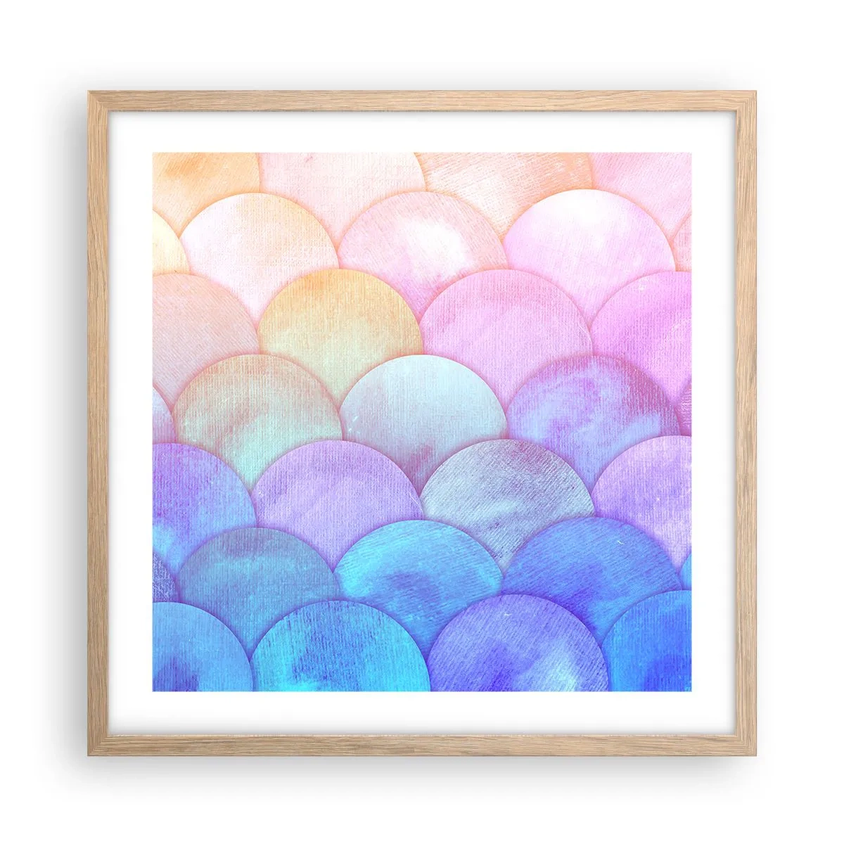 Plakát v rámu světlý dub - Perleťová šupina - 50x50 cm