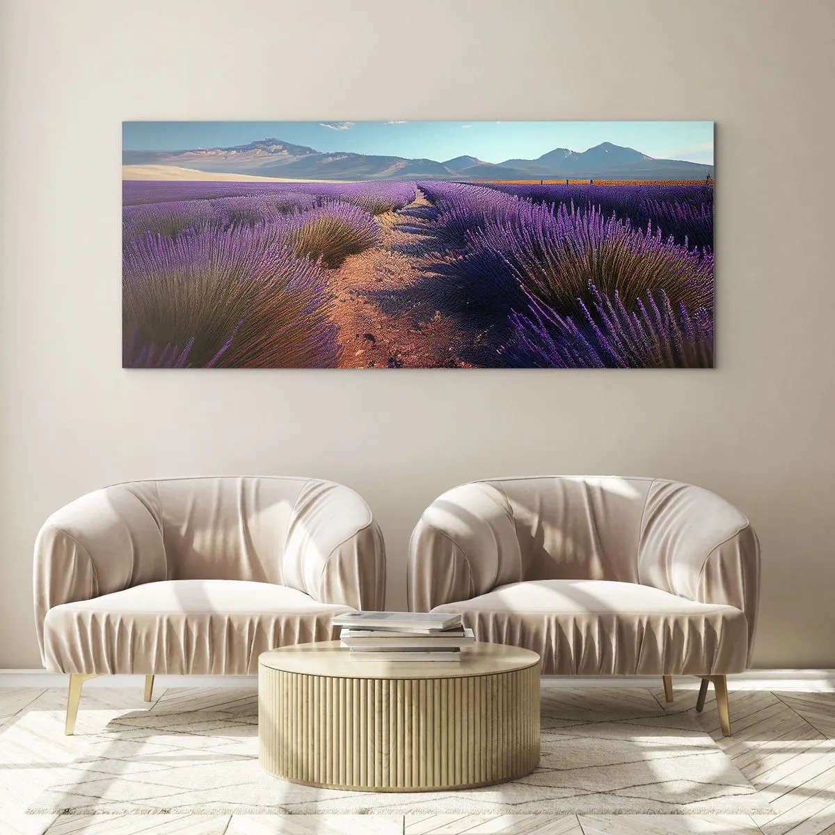 Obraz na skle - Voňavá pole - 100x40 cm
