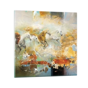 Obraz na skle - Cválá světlem - 30x30 cm
