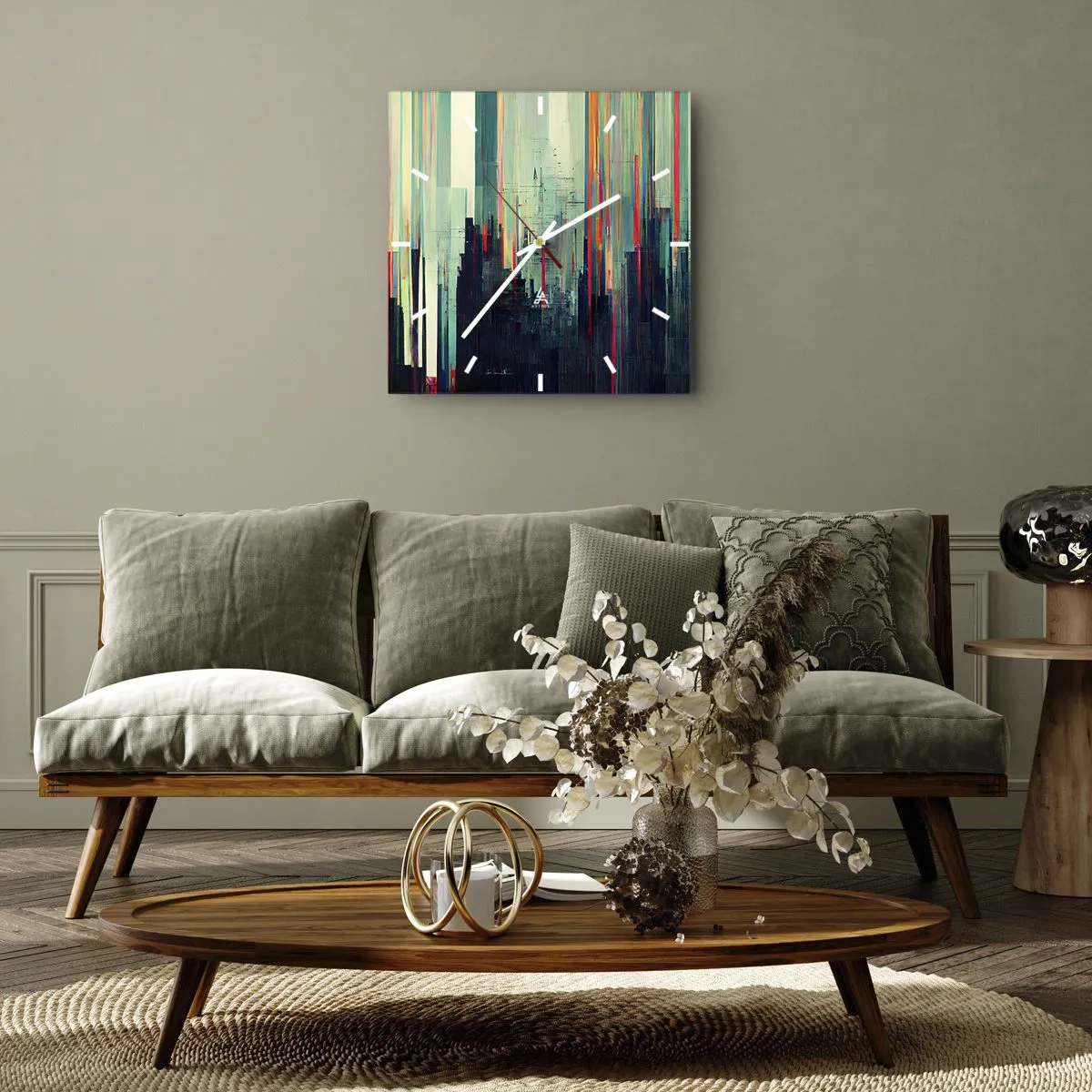 Nástěnné hodiny - Futuristické město - 40x40 cm