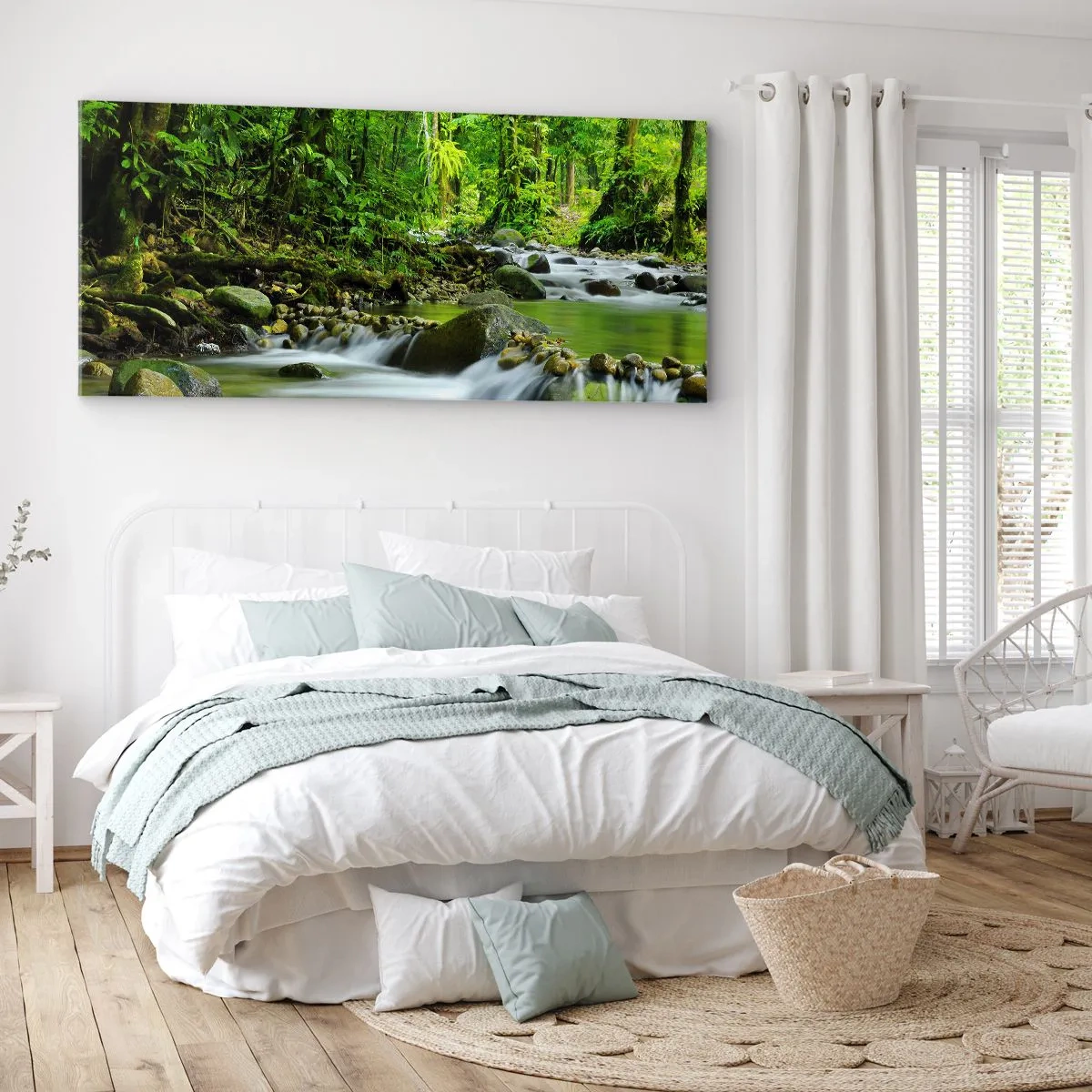 Obraz na plátně - Plout mořem zeleně - 120x50 cm