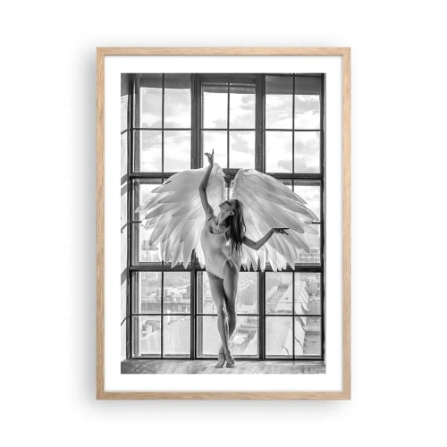 Plakát v rámu světlý dub - Město andělů? - 50x70 cm