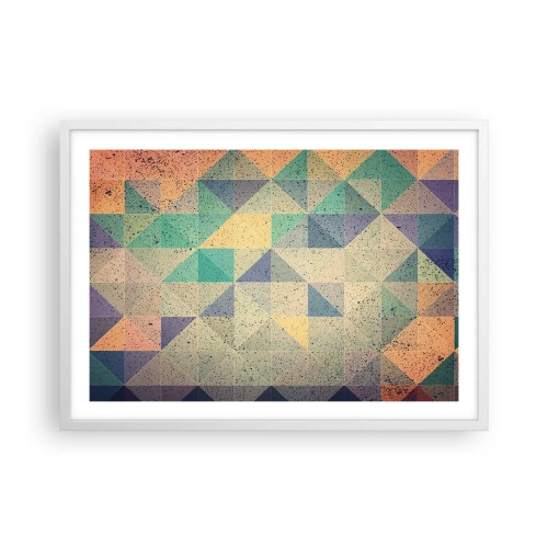 Plakát v bílém rámu - Republika trojúhelníků - 70x50 cm
