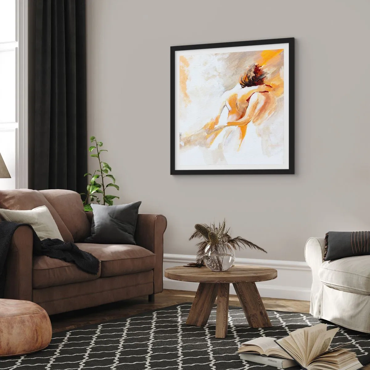 Plakát v černém rámu - Blízkost v nebi - 60x60 cm