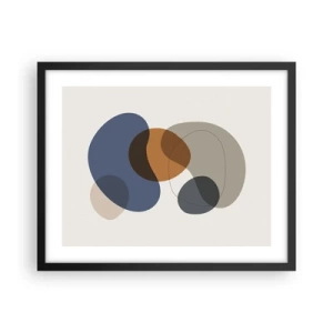 Plakát v černém rámu - Kapky barev - 50x40 cm