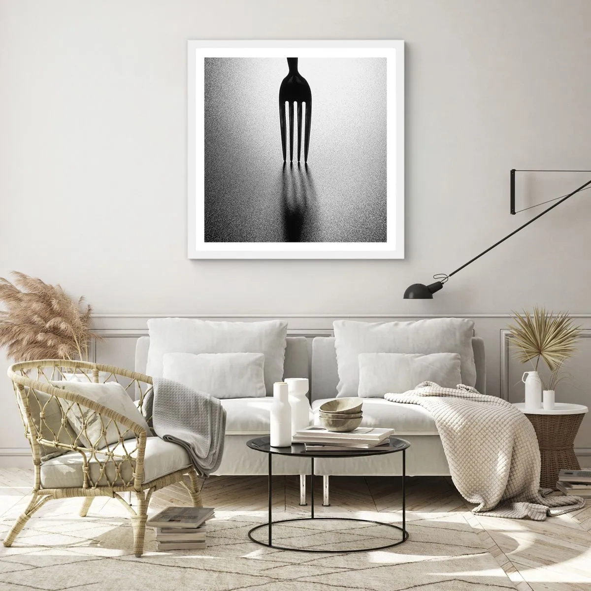 Plakát v bílém rámu - Světlo a stín - 30x30 cm