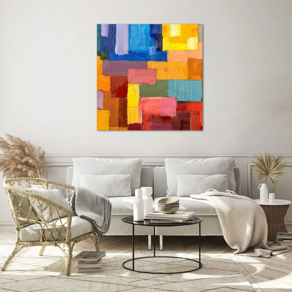 Obraz na skle - Každý jiný, všechny barevné - 50x50 cm