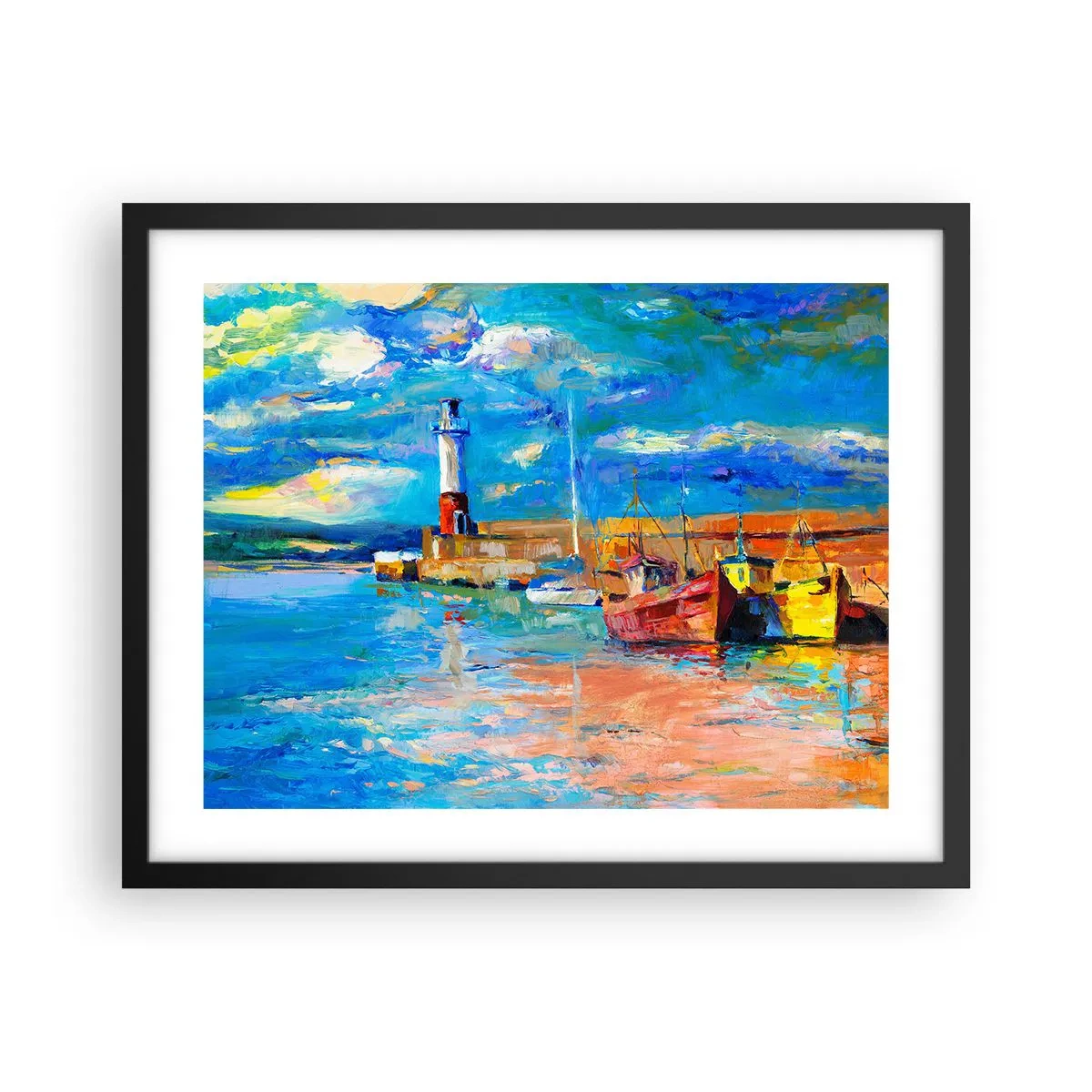 Plakát v černém rámu - Odpoledne v duhové zátoce - 50x40 cm