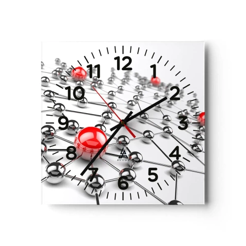 Nástěnné hodiny - Stříbrná síť - 30x30 cm