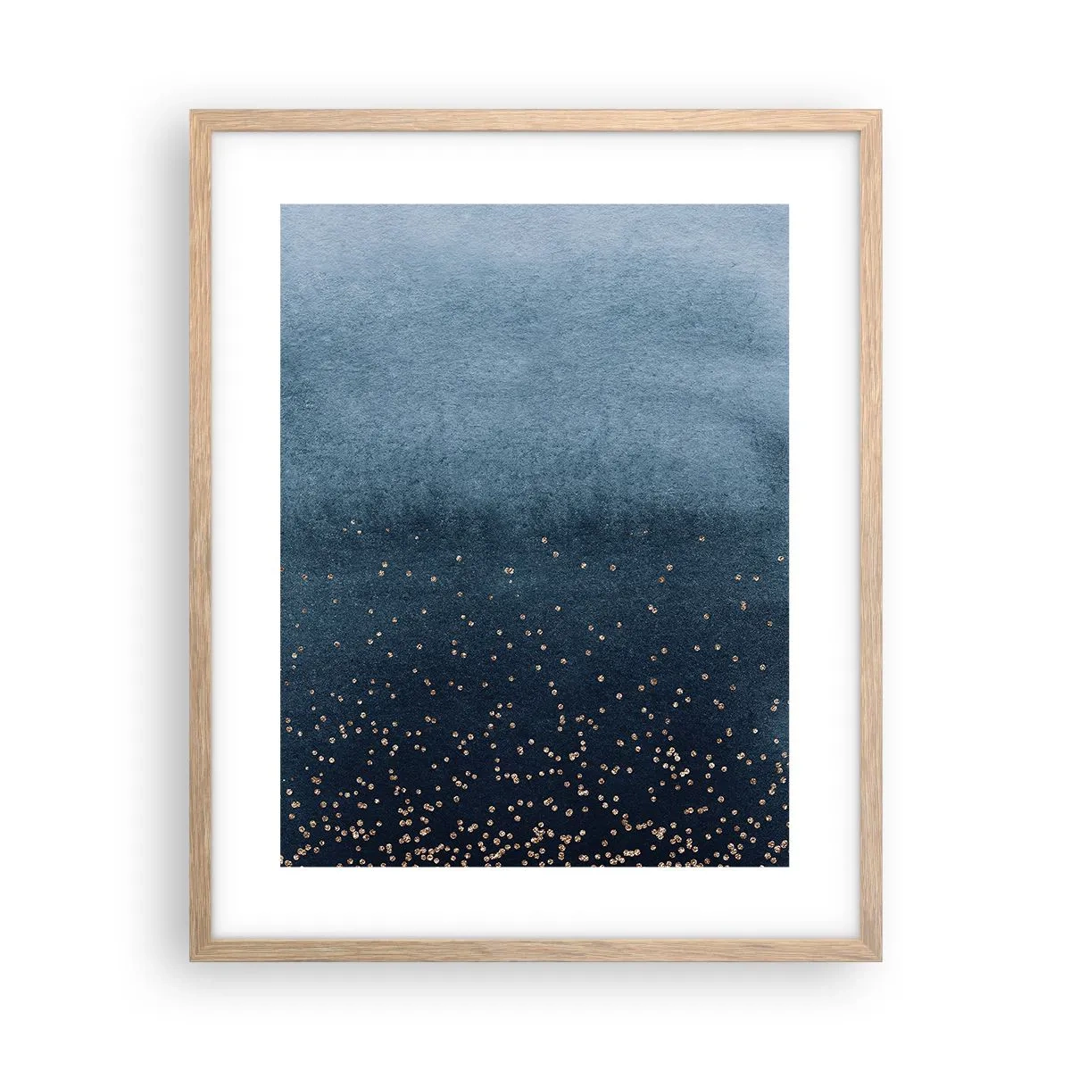 Plakát v rámu světlý dub - Kompozice – modré fáze - 40x50 cm