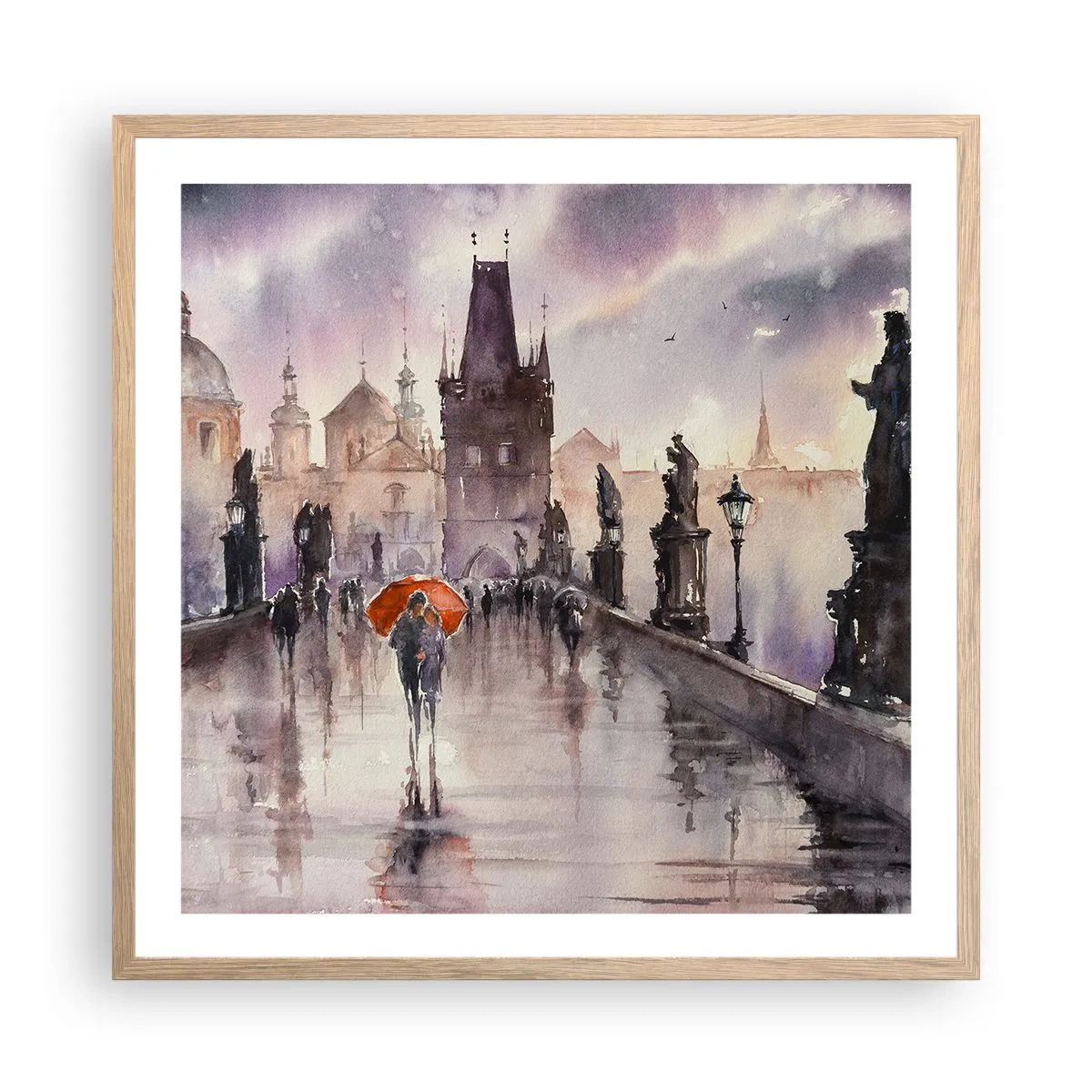 Plakát v rámu světlý dub - Lidé se nemění - 60x60 cm