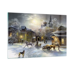 Obraz na skle - Kouzlo ruské zimy - 120x80 cm