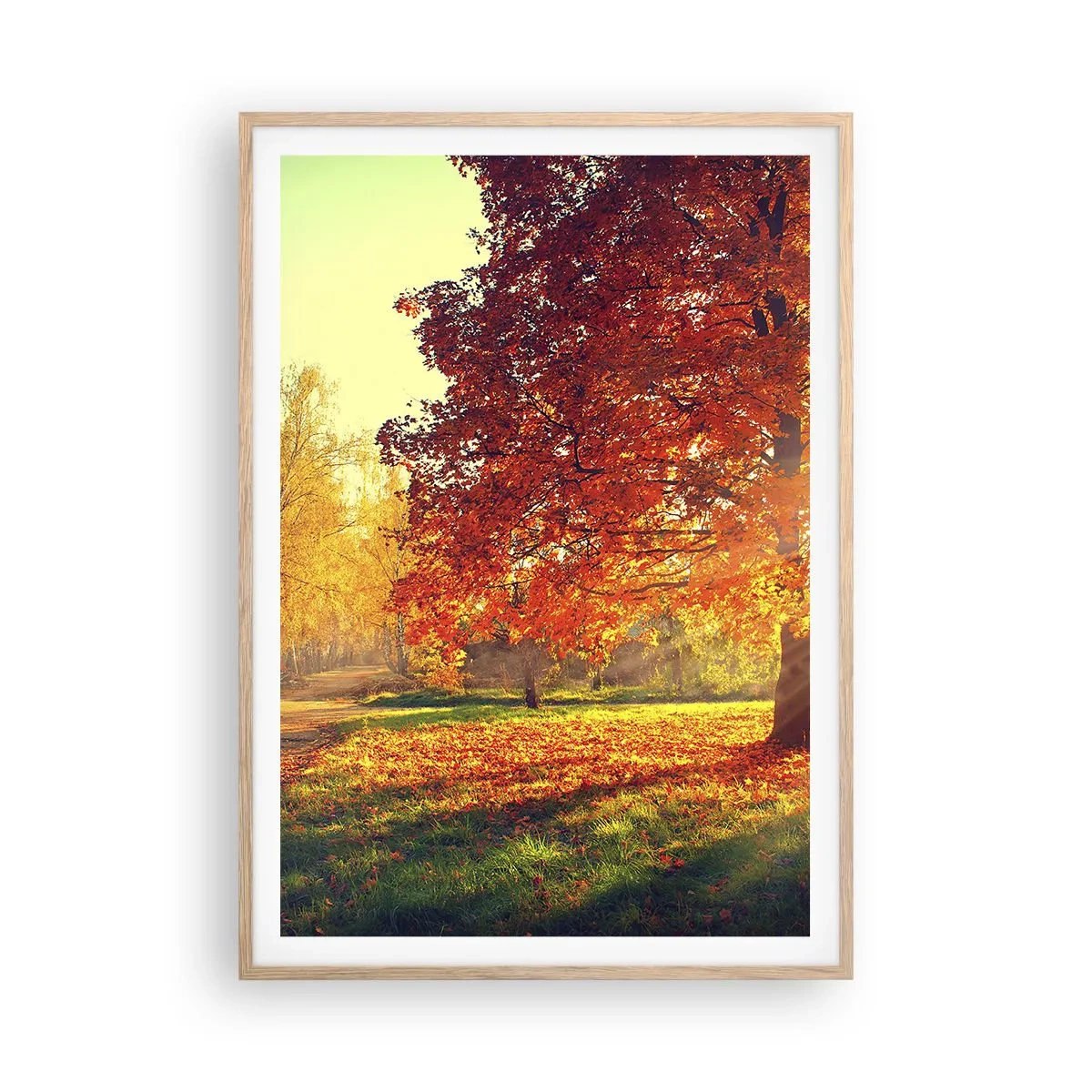 Plakát v rámu světlý dub - Rudé je krásné - 70x100 cm