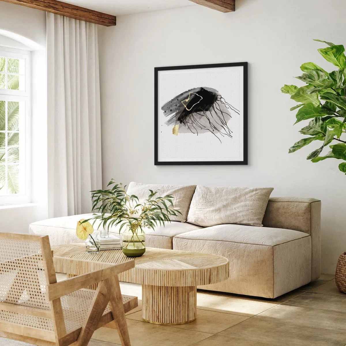 Plakát v černém rámu - V černé a zlaté - 60x60 cm