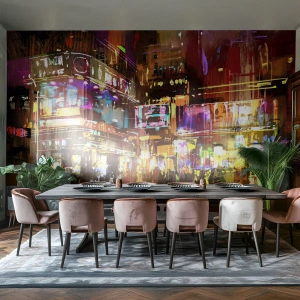 Fototapeta Premium Canvas - V moři světla - Město, Architektura, Noční život - 400x280 cm