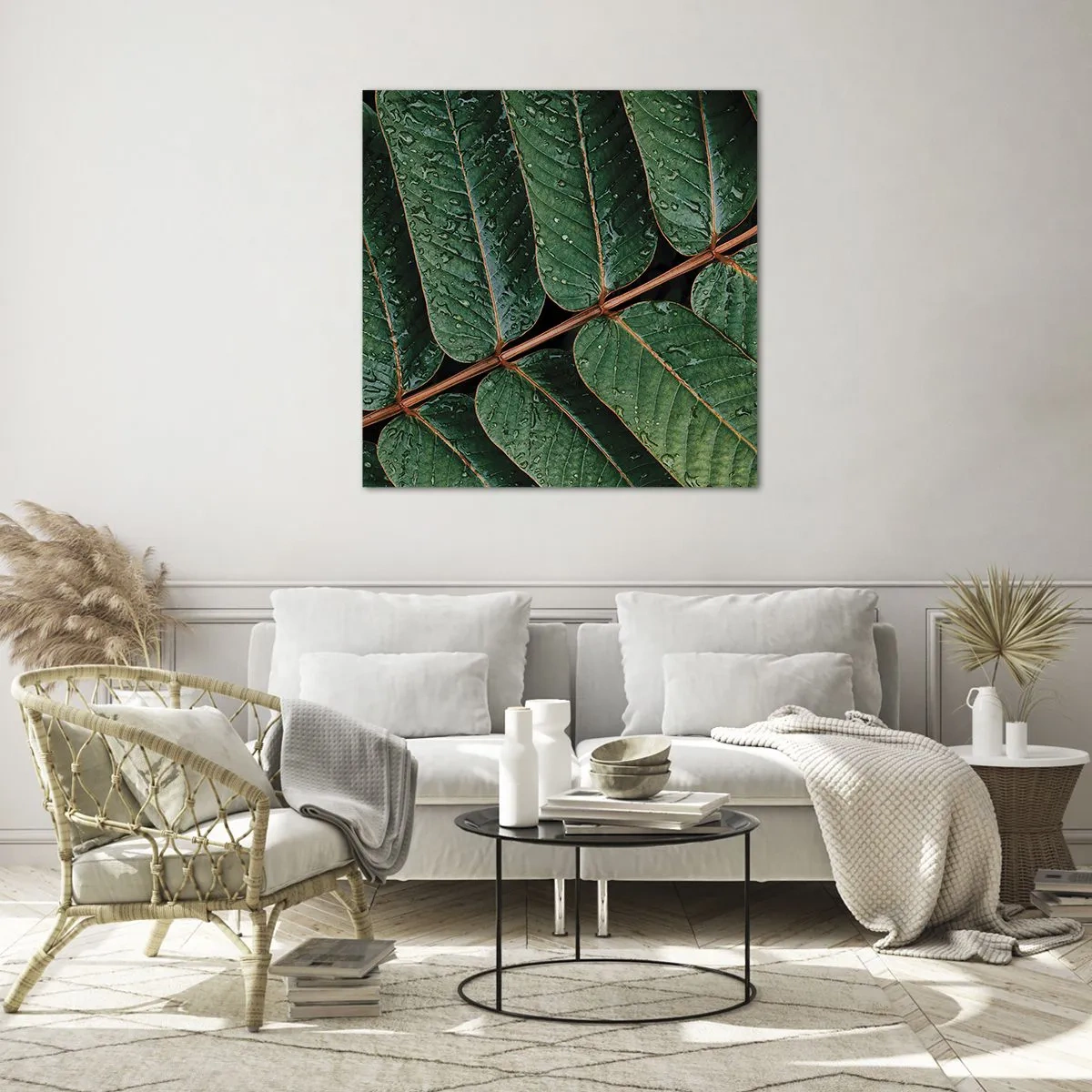 Obraz na skle - V zeleném rytmu - 40x40 cm