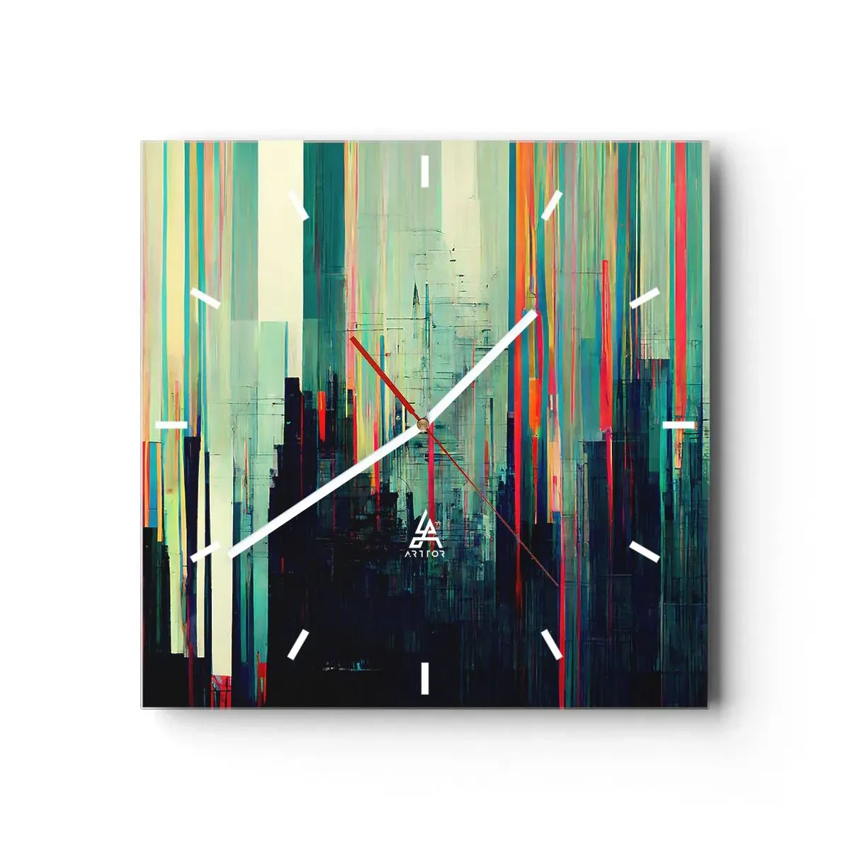 Nástěnné hodiny - Futuristické město - 40x40 cm