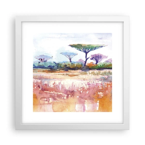 Plakát v bílém rámu - Barvy savany - 30x30 cm