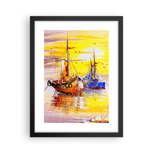 Plakát v černém rámu - Zasloužený odpočinek v přístavu - 30x40 cm