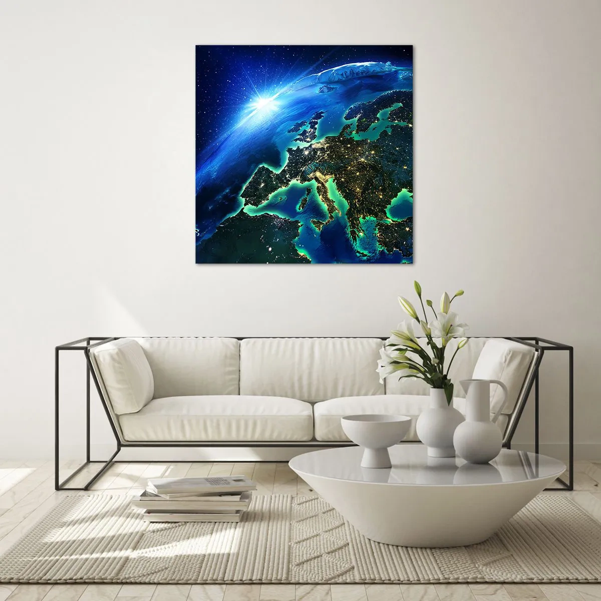 Obraz na skle - Jiskřivá Evropa - 30x30 cm