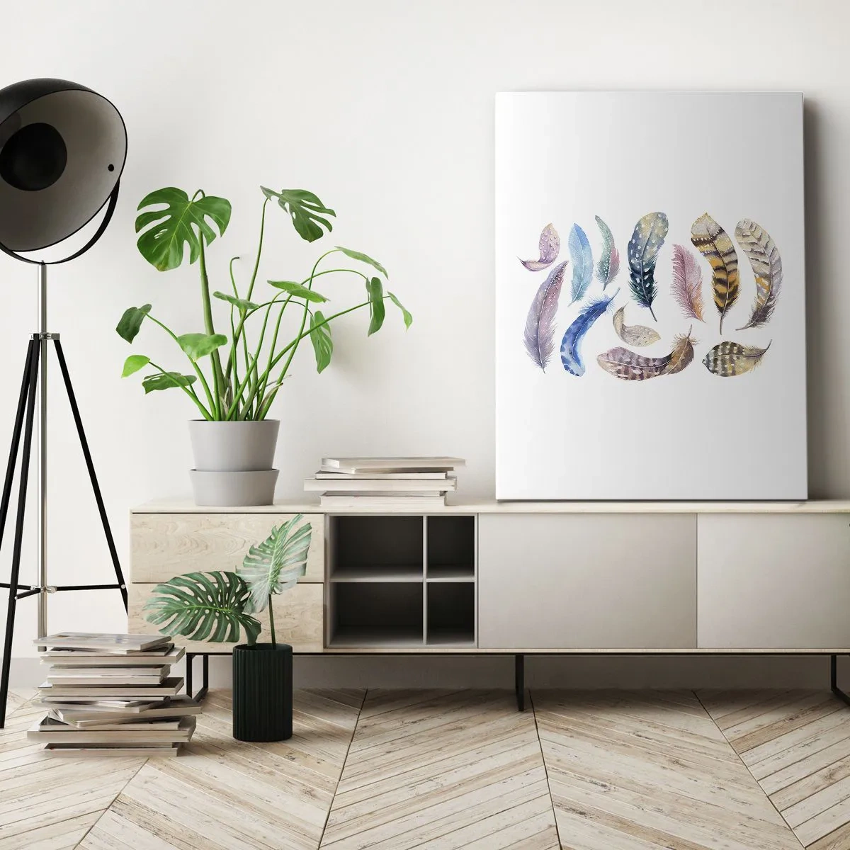 Obraz na plátně - Lehké, strakaté a vícebarevné - 50x70 cm
