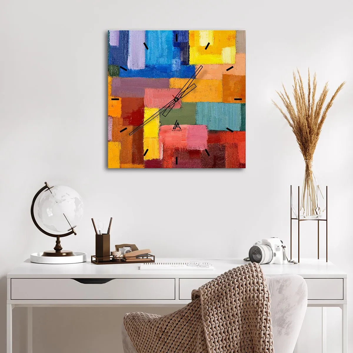 Nástěnné hodiny - Každý jiný, všechny barevné - 40x40 cm