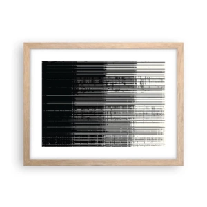 Plakát v rámu světlý dub - Vlny a vibrace - 40x30 cm