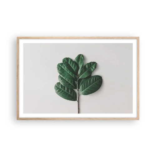 Plakát v rámu světlý dub - Kresba samotné přírody - 91x61 cm