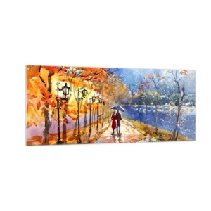 Obraz na skle - Společně k hranici času - 100x40 cm