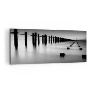 Obraz na plátně - Šedá dálka v mlze - 120x50 cm