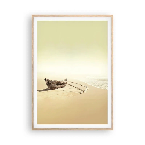 Plakát v rámu světlý dub - Vzpomínka na jižní moře - 70x100 cm