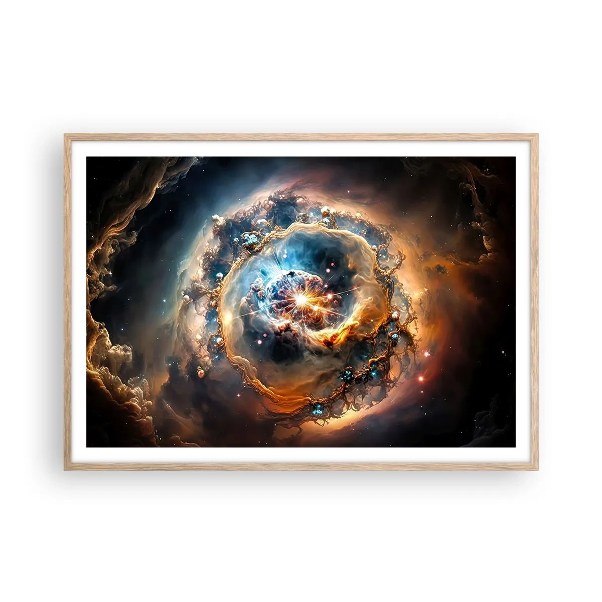 Plakát v rámu světlý dub - Začátek - 100x70 cm