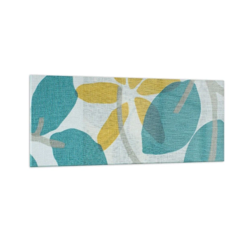 Obraz na skle - Mezi azurovými listy - 100x40 cm